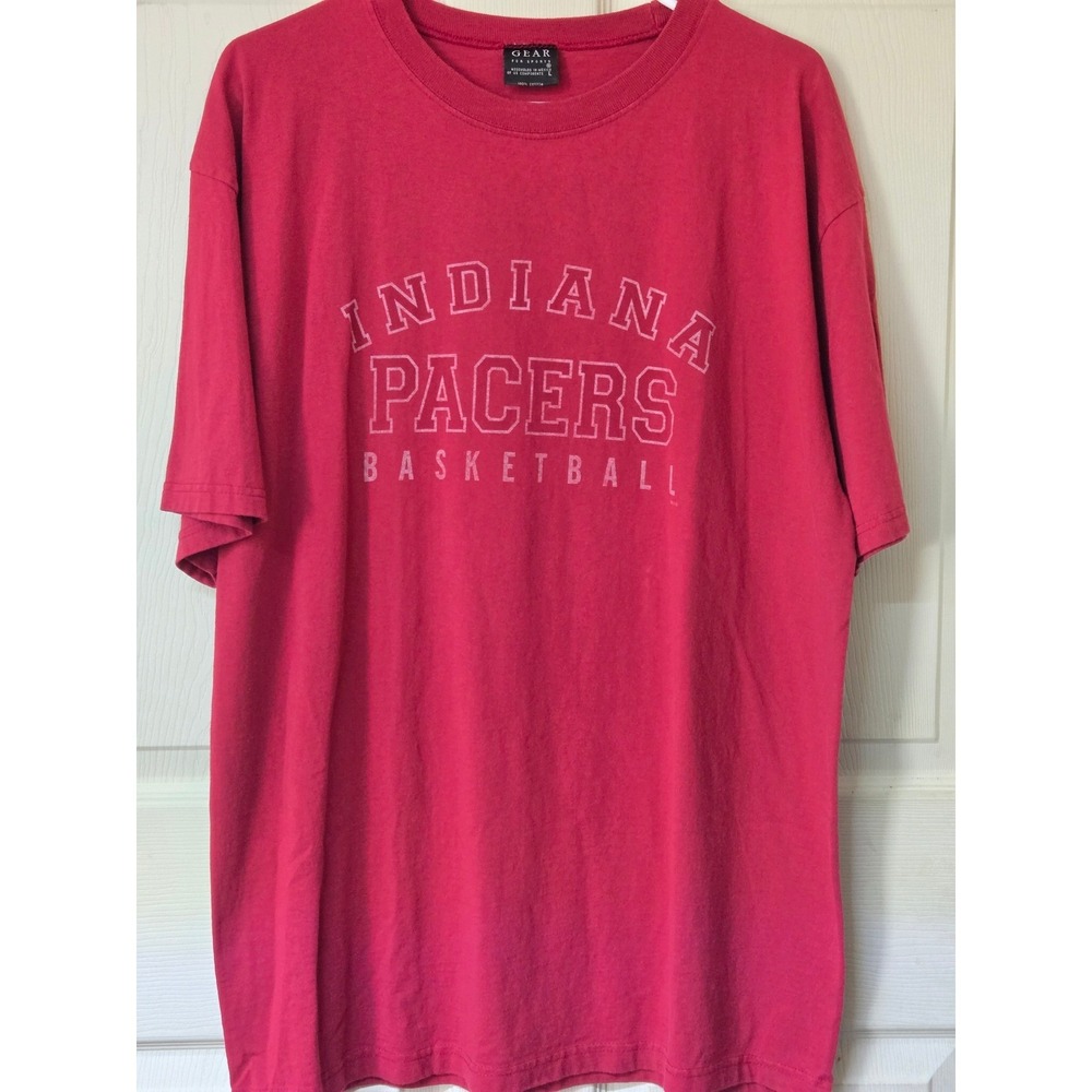 Vintage Indiana Pacers Basketball T-Shirt Gear For Sports Red 90s Mens Large
